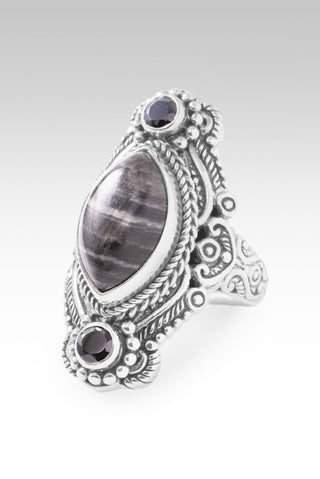 Listen To Creation Sing Ring™ in Black Zebra Jasper & Black Spinel - Statement - only found at SARDA™