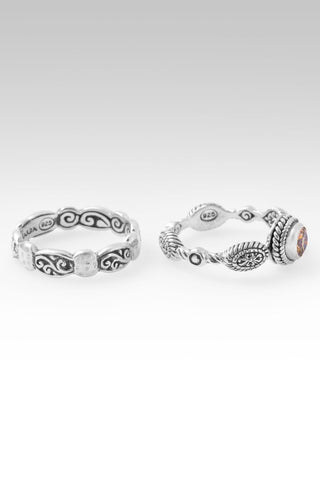 Live in Peace Ring Set of 3™ in Chocolate Mystic Moissanite - Stackable - only found at SARDA™
