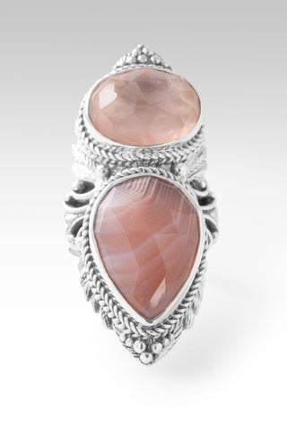 Lord, I Need U Ring™ in Apricot Banded Agate & Morganite Colored Mother of Pearl Quartz - Statement - only found at SARDA™