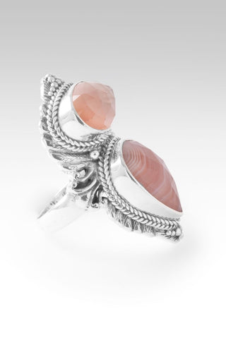 Lord, I Need U Ring™ in Apricot Banded Agate & Morganite Colored Mother of Pearl Quartz - Statement - only found at SARDA™