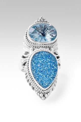 Lord, I Need U Ring™ in Baby Moon™ Drusy & Arctic Blue Topaz - Statement - only found at SARDA™