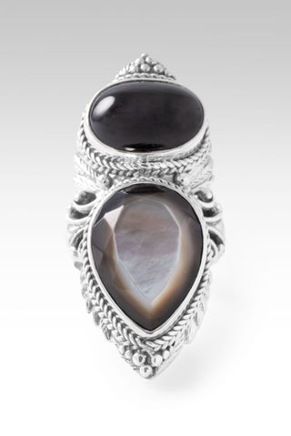 Lord, I Need U Ring™ in Black Mother of Pearl & Black Star Diopside - Statement - only found at SARDA™