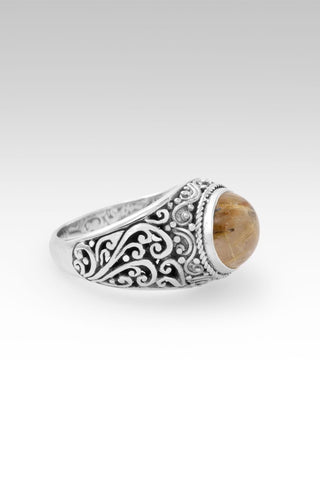 Love Destroys Fear Ring II™ in Gold Rutilated Quartz - Dinner - only found at SARDA™