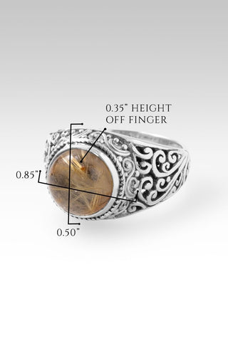 Love Destroys Fear Ring II™ in Gold Rutilated Quartz - Dinner - only found at SARDA™