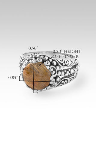 Love Destroys Fear Ring III™ in Gold Rutilated Quartz - Dinner - only found at SARDA™