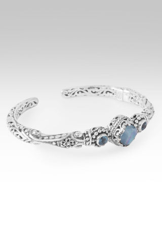 Love One Another Cuff Bracelet™ in Blue Quartz Mother of Pearl & Swiss Blue Topaz - Cuff - only found at SARDA™