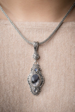 Maker of Heaven Pendant™ in Dendritic Opal & Rainbow Moonstone - Multi Stone - only found at SARDA™