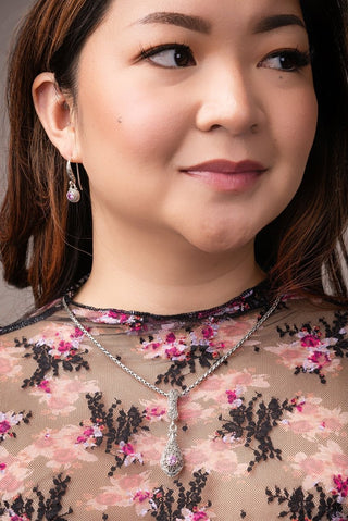 Mercy Will Follow Me Pendant™ in Perfect Pink Moissanite - Single Stone - only found at SARDA™