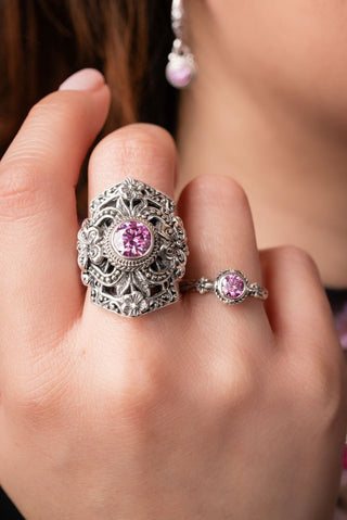 Mercy Will Follow Me Ring III™ in Perfect Pink Moissanite - Statement - only found at SARDA™