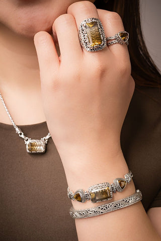 My Goliath's Defeated Bracelet™ in Bi - Color Champagne Citrine & Golden Cognac Scapolite - Multi Stone - only found at SARDA™