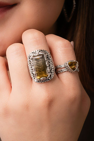 My Goliath's Defeated Ring II™ in Bi - Color Champagne Citrine - Dinner - only found at SARDA™