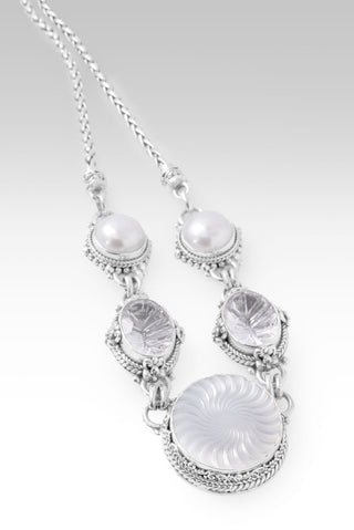 My Strong Tower Necklace™ in White Mother of Pearl, White Quartz & Freshwater Pearl - Multi Stone - only found at SARDA™