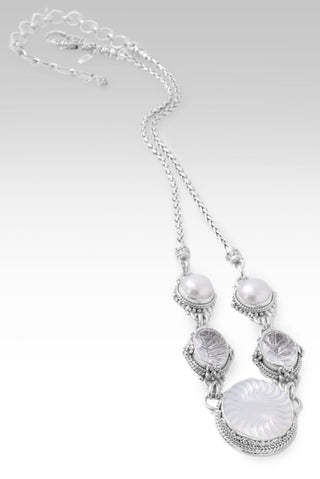 My Strong Tower Necklace™ in White Mother of Pearl, White Quartz & Freshwater Pearl - Multi Stone - only found at SARDA™