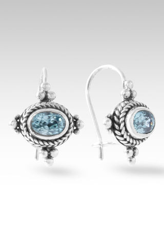 Never Left Behind Earrings™ in Blue Zircon - Sarda Safety Latch - only found at SARDA™