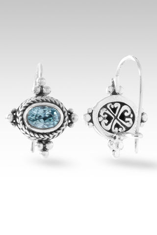 Never Left Behind Earrings™ in Blue Zircon - Sarda Safety Latch - only found at SARDA™