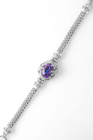 No Need 4 Stressin' Bracelet™ in Bluejay Jazz™ Mystic Quartz - Single Stone - only found at SARDA™