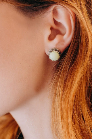 Nobody Out Gives U Earrings™ in Novel™ Lemon Chrysoprase - Stud - only found at SARDA™