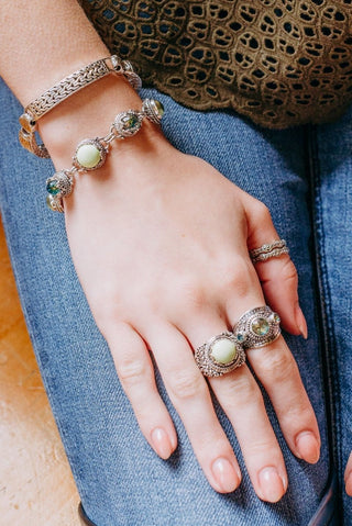 Nobody Out Gives U Ring™ in Novel™ Lemon Chrysoprase - Dinner - only found at SARDA™