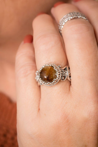 Nothing He Can't Do Ring II™ in Galaxy Rutilated Quartz - Dinner - only found at SARDA™