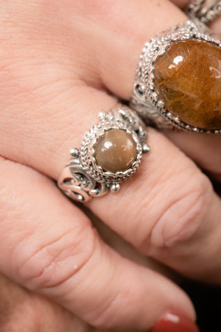 Nothing He Can't Do Ring™ in Strawberry Mocha Sunstone - Dinner - only found at SARDA™