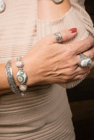 Nothing Stands Against Us Bracelet™ in Ocean Jasper, Peach Moonstone, White Moonstone & Latte Moonstone - Multi Stone - only found at SARDA™