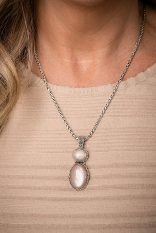 Nothing Stands Against Us Pendant™ in Latte Moonstone & Peach Moonstone - Multi Stone - only found at SARDA™