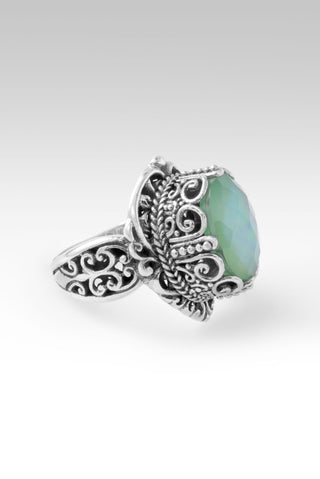 Nothing Stops U Ring™ in Sea Green Chalcedony Mother of Pearl Quartz - Statement - only found at SARDA™