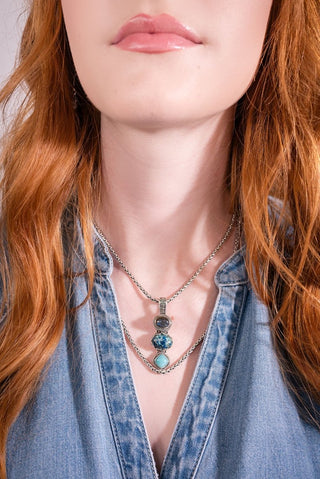 Ocean's of Grace Pendant™ in Chrysocolla, Labradorite & Amazonite - Multi Stone - only found at SARDA™