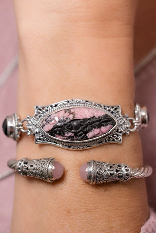 Old Things New Bracelet™ in Rhodonite, Black Spinel & Ballet Blush Quartz - Multi Stone - only found at SARDA™