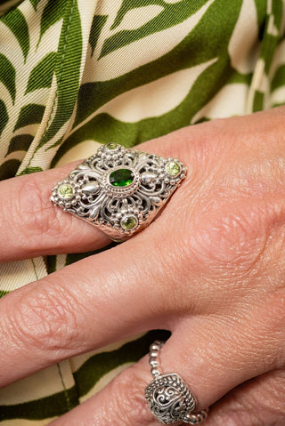 One Cure, One Hope Ring™ in Chrome Diopside & Peridot - Statement - only found at SARDA™