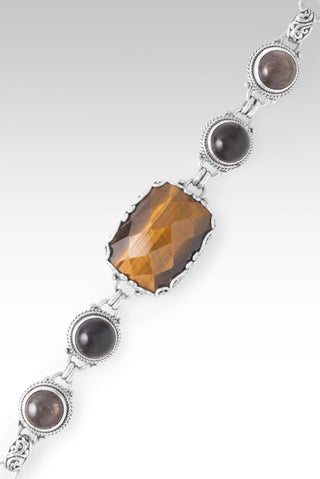 One Who Hear's U Bracelet™ in Tiger's Eye, Rutilated Rose Gold Sunstone & Smoky Quartz - Multi Stone - only found at SARDA™
