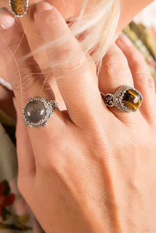 One Who Hear's U Ring™ in Rutilated Rose Gold Sunstone - Dinner - only found at SARDA™