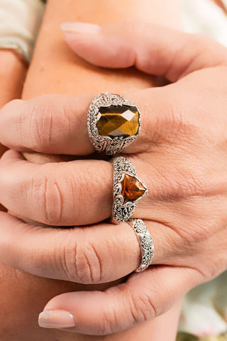 One Who Hear's U Ring™ in Tiger's Eye - Statement - only found at SARDA™