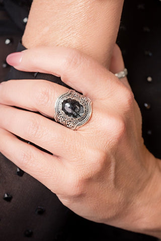 One Who Sees U Ring™ in Black Tourmalinted Quartz - Dinner - only found at SARDA™