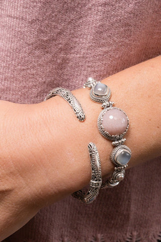 Open Door, Miracle Comin' Bracelet™ in Pink Moonstone, White Moonstone & Pink Champagne Freshwater Pearl - Multi Stone - only found at SARDA™