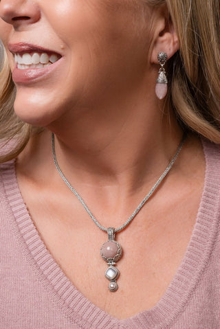 Open Door, Miracle Comin' Earrings™ in Pink Moonstone - Bali Wire - only found at SARDA™