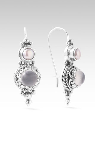 Open Door, Miracle Comin' Earrings™ in Pink Moonstone & Pink Champagne Freshwater Pearl - Sarda Safety Latch - only found at SARDA™