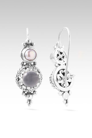Open Door, Miracle Comin' Earrings™ in Pink Moonstone & Pink Champagne Freshwater Pearl - Sarda Safety Latch - only found at SARDA™