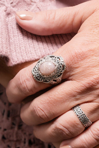 Open Door, Miracle Comin' Ring™ in Pink Moonstone - Dinner - only found at SARDA™