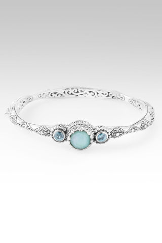 Our Hope & Faith Bangle Bracelet™ in Mexican Turquoise Mother of Pearl & Blue Zircon - Bangle - only found at SARDA™