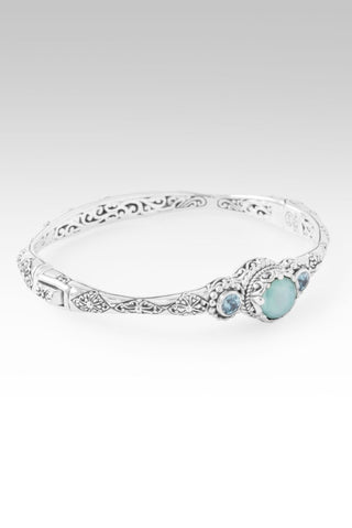 Our Hope & Faith Bangle Bracelet™ in Mexican Turquoise Mother of Pearl & Blue Zircon - Bangle - only found at SARDA™