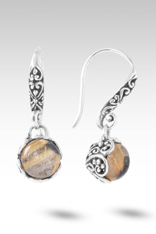 Overcomer & Conqueror Earrings™ in Gold Rutilated Quartz with Hematite - Bali Wire - only found at SARDA™