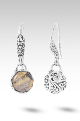 Overcomer & Conqueror Earrings™ in Gold Rutilated Quartz with Hematite - Bali Wire - only found at SARDA™