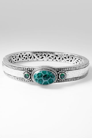 Overflow with Hope Bangle™ in Forest Green Indonesian Coral - Bangle - only found at SARDA™