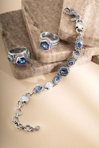 Overflowing Grace Bracelet™ in Perfect Luck™ Mystic Quartz & Royal Bali Blue™ Mystic Topaz - Multi Stone - only found at SARDA™