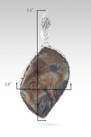 Parted Water Pendant™ in Golden Sheen Labradorite & Black Stone - Single Stone - only found at SARDA™