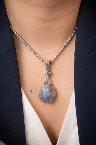 Peace Be Still Pendant II™ in Blue Sponge Coral - Single Stone - only found at SARDA™