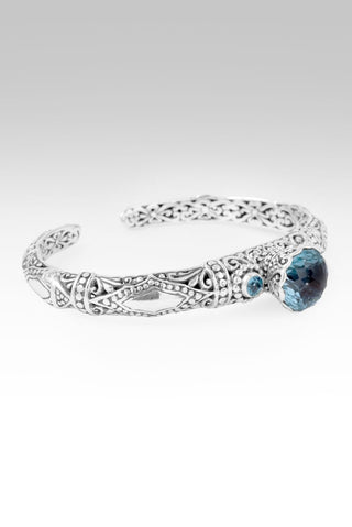 Peace in & Thru It Cuff Bracelet™ in Arctic Blue Topaz & Swiss Blue Topaz - Cuff - only found at SARDA™