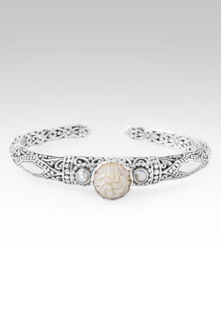 Peace in & Thru It Cuff Bracelet™ in White Mother of Pearl & Freshwater Pearl - Cuff - only found at SARDA™