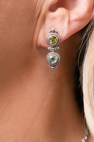 Possibilities to Probabilities Earrings™ in Peridot & Mint Kyanite - Stud Dangle - only found at SARDA™